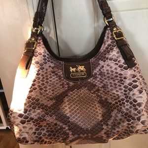 Coach snakeskin print shoulder bag